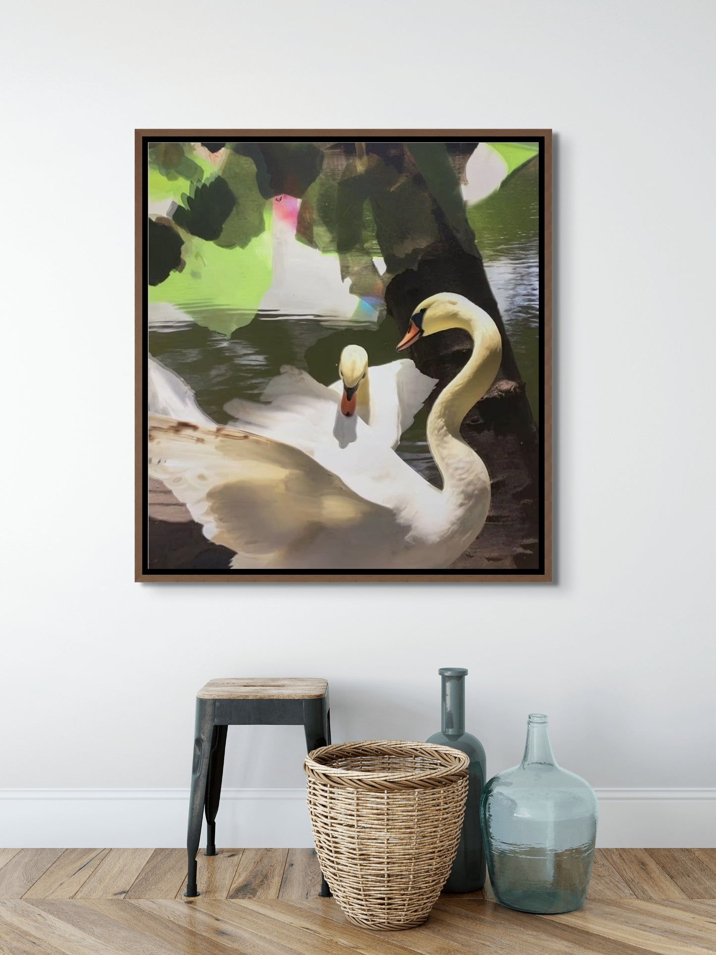 Graceful Swans | Elegant Wildlife Giclée Fine Art Print
