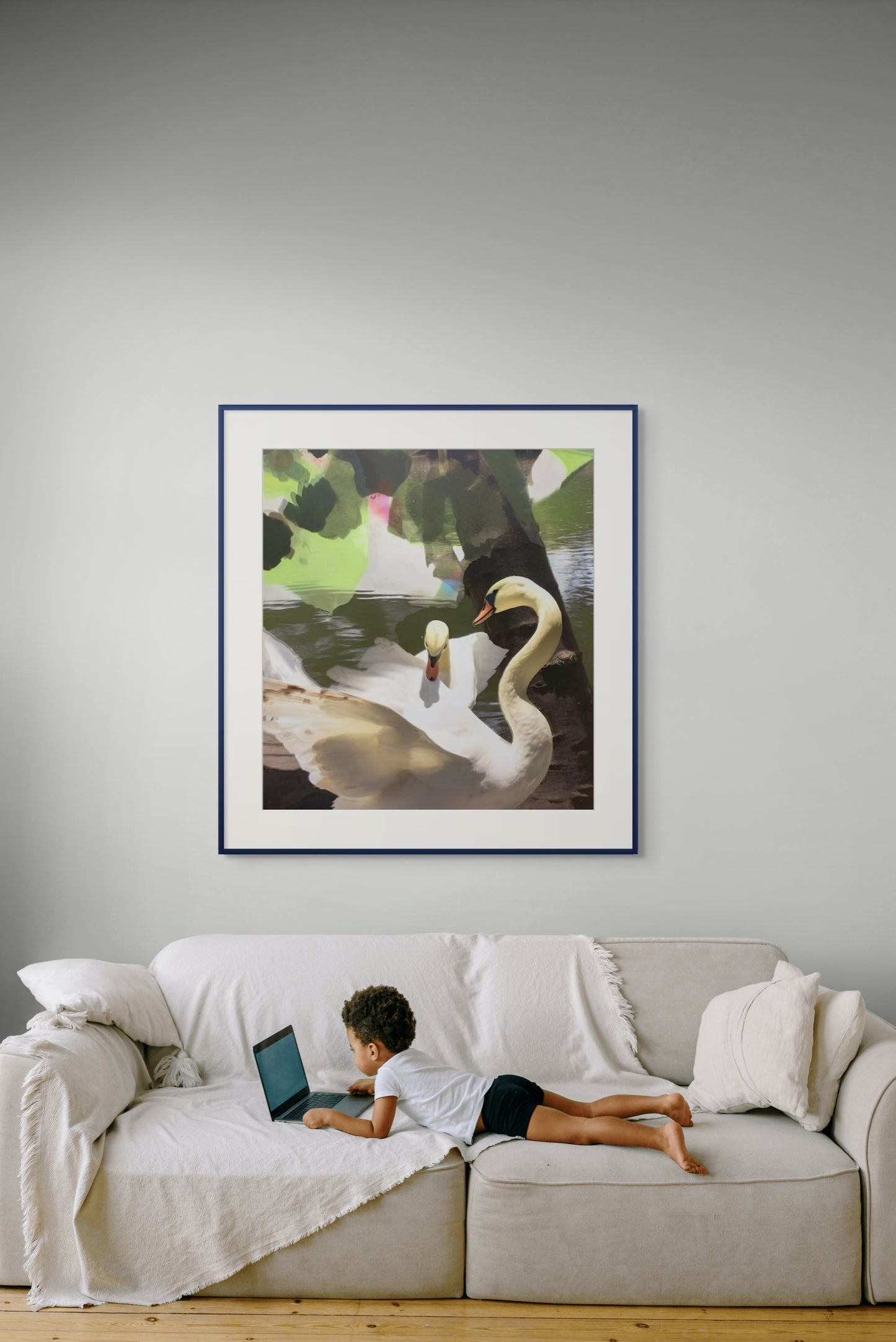 Graceful Swans | Elegant Wildlife Giclée Fine Art Print